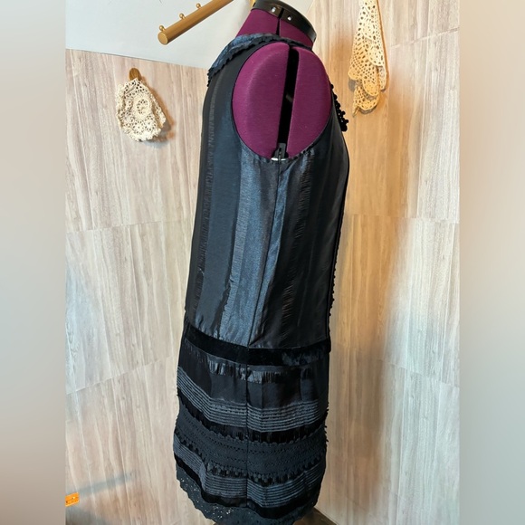 Anna Sui Navy Blue Polyester Lace Trim Dress 20th Anniversary Collection - Picture 6 of 12